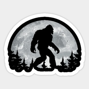 Bigfoot Night Moon Forest Sticker